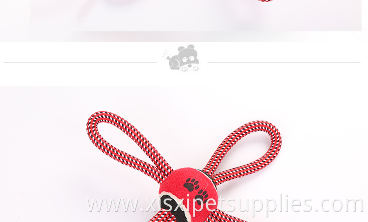 ready to ship flower shape rope pet toy with tennis ball new pattern